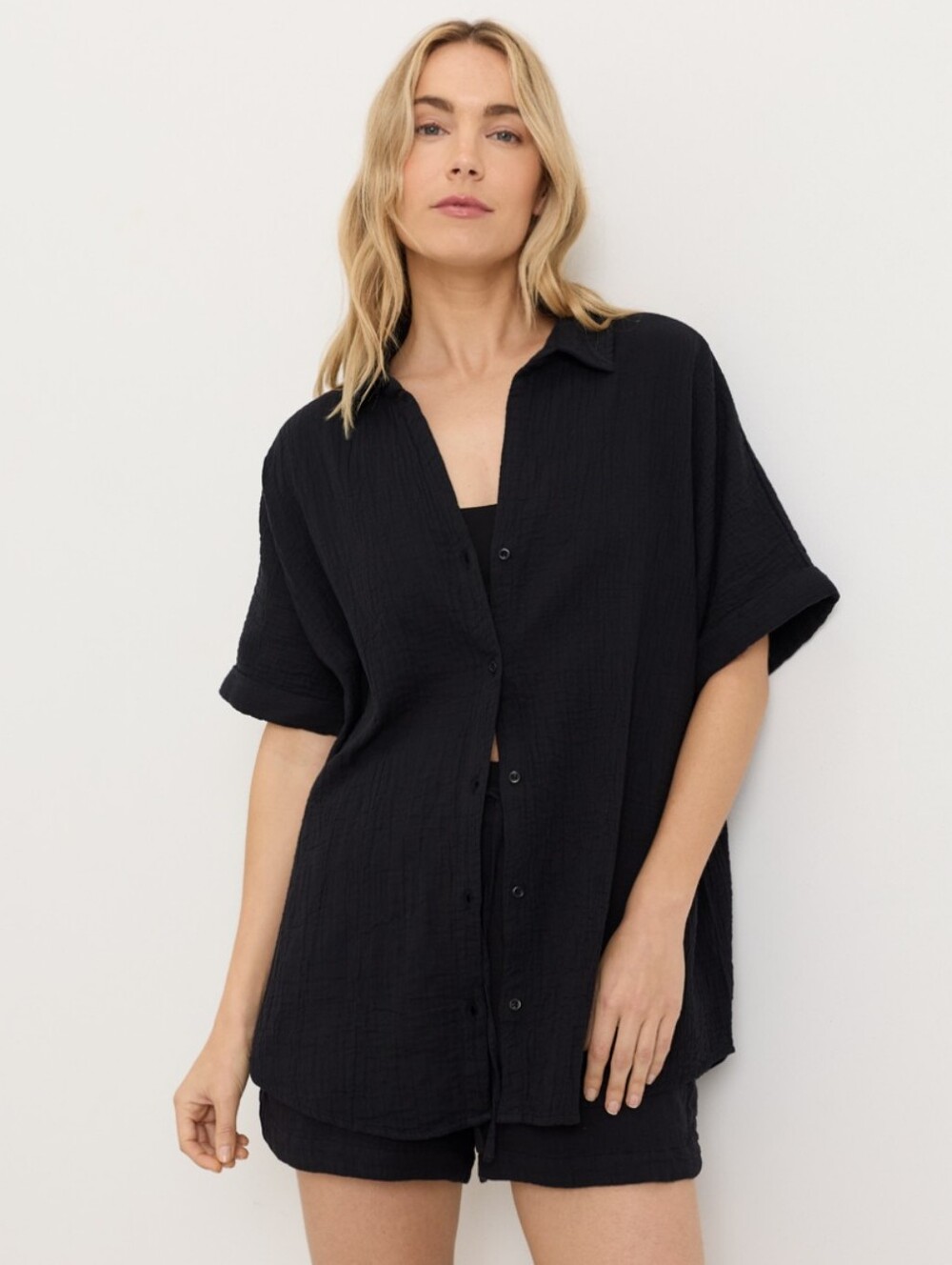 NWT Pact Organic Coastal Double Gauze Oversized Shirt Small